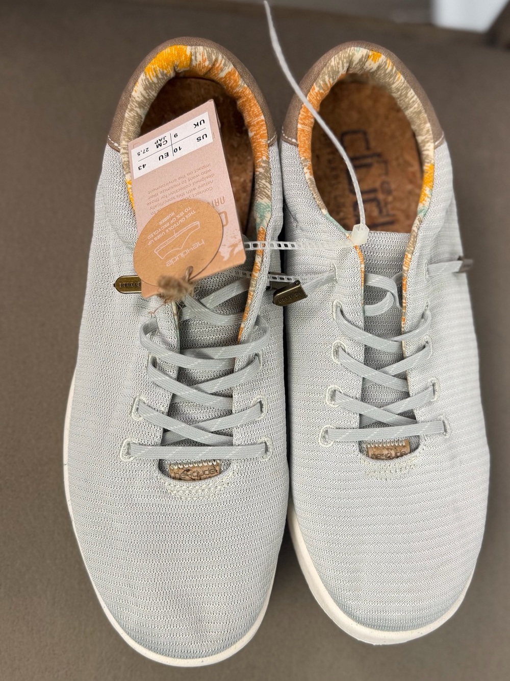 Hey Dude Light Gray KOB ECO Knit Sneakers SOX CLOUD size 10